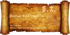 Barna Kármán névjegykártya